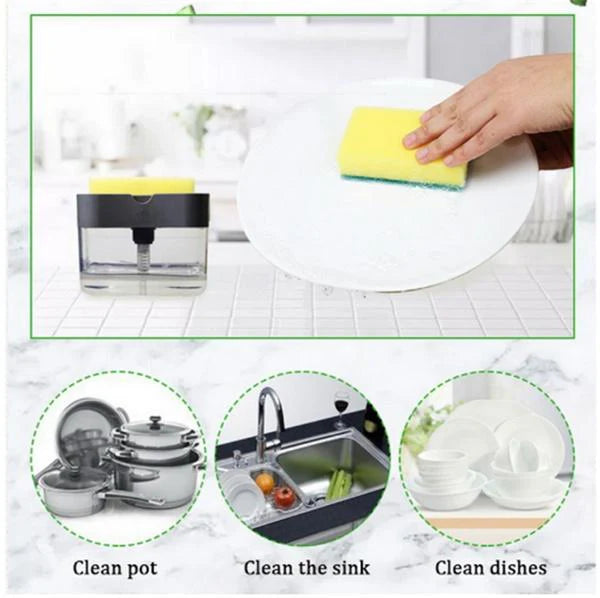 Dish Soap Dispenser and Sponge Holder for Kitchen Sink