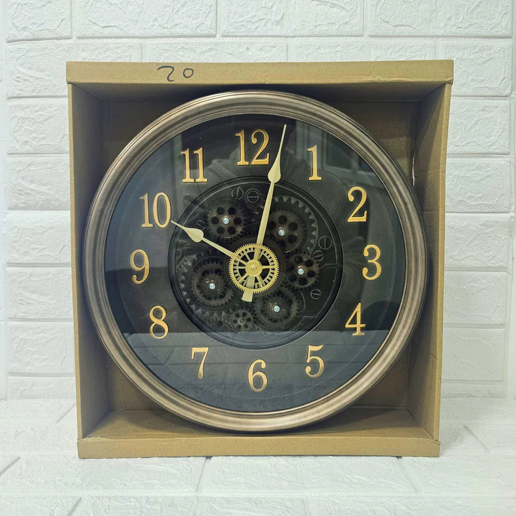 Premium Gear Design Wall Clock – Multi-Style Roman & Numeric Dial Options