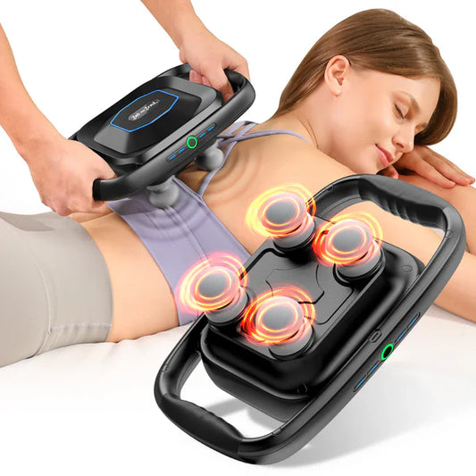 TheraPanel 4-Head Massage Gun – Deep Tissue Pain Relief for Muscles