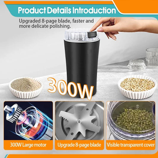 Electric Coffee & Spice Grinder – Stainless Steel Herb & Bean Blender (200W)