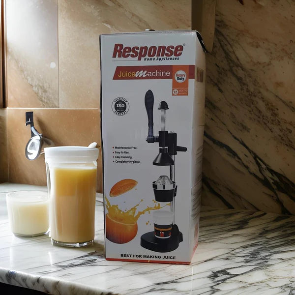Heavy Duty Hand Press Juicer Machine – Manual Fruit Juicer for Oranges, Pomegranate, Citrus | 12-Month Warranty | Stainless Steel & Cast Iron
