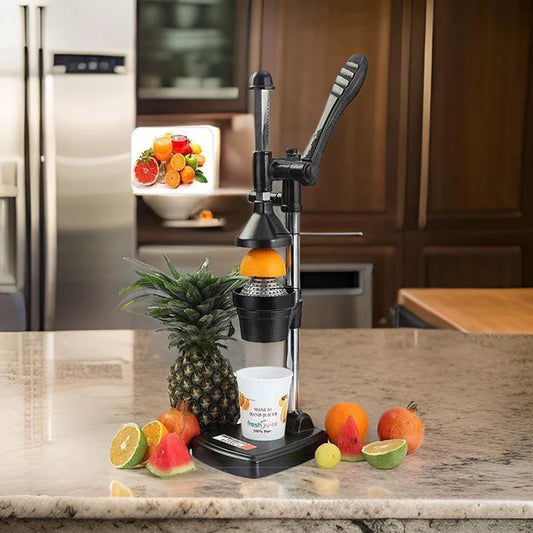 Heavy Duty Hand Press Juicer Machine – Manual Fruit Juicer for Oranges, Pomegranate, Citrus | 12-Month Warranty | Stainless Steel & Cast Iron