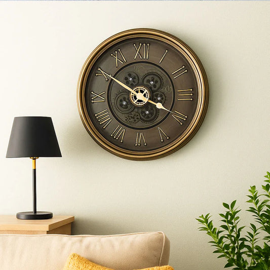 Premium Gear Design Wall Clock – Multi-Style Roman & Numeric Dial Options